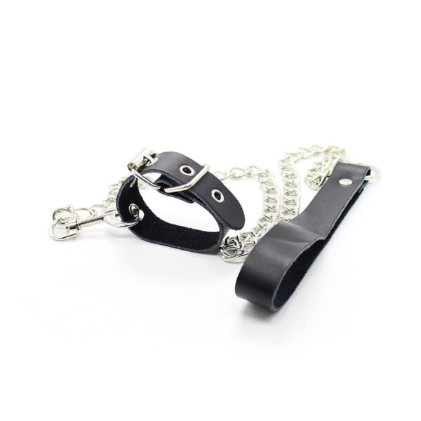 OHMAMA FETISH - COLAR PARA PÊNIS E ALÇA DE COURO COM CORRENTE DE METAL - Image 4