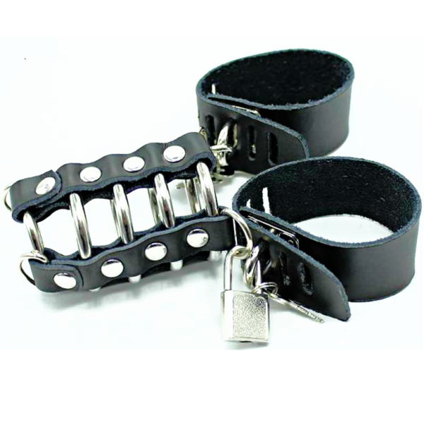 OHMAMA FETISH - GAIOLA PARA PÊNIS COM ANÉIS DE METAL E ALAS DE COURO - Image 3