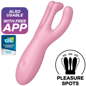 SATISFYER – APP VIBRADOR THREESOME 4 ROSA