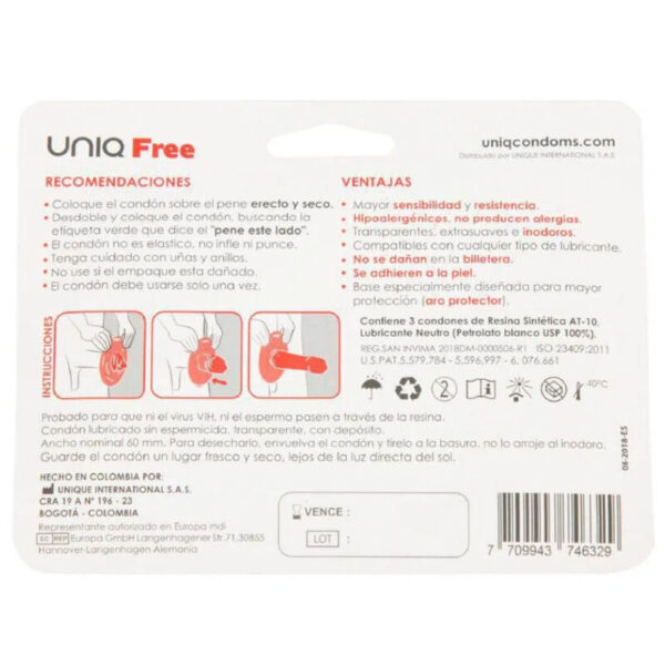 UNIQ - PRESERVATIVOS SEM LÁTEX COM ANEL PROTETOR 3 UNIDADES - Image 3