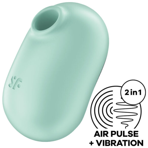 SATISFYER - PRO TO GO 2 ESTIMULADOR E VIBRADOR DE PULSO DE AR DUPLO VERDE - Image 4