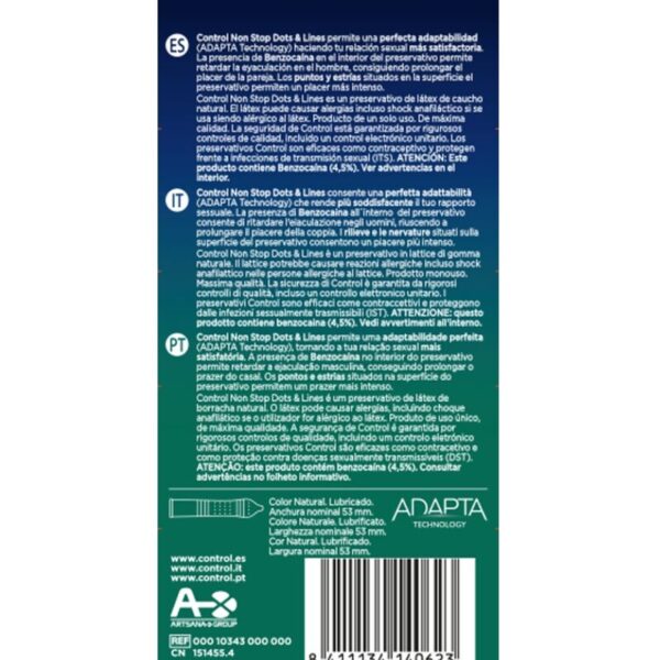 CONTROL - NONSTOP DOTS AND LINES CONDOMS 12 UNITS - Image 3