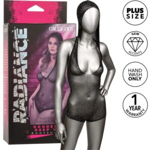 CALEXOTICS – RADIANCE BODYSUIT COM CAPUZ DEEP V PLUS SIZE
