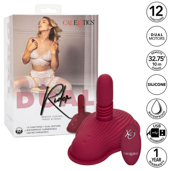 CALEXOTICS - RIDER MASSAGER DUPLO MOTOR CONTROLE REMOTO VERMELHO - Image 2