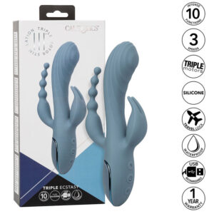 CALEXOTICS – VIBRADOR TRIPLO ECSTASY CINZA