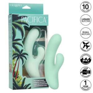 CALEXOTICS – PACIFICA FIJI VIBRADOR E ESTIMULADOR PONTO G 10 VIBRAÇÕES AQUA