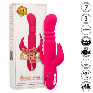 CALEXOTICS – JACK FANTASY VIBRADOR TRIPLO AQUECIDO COELHO ROSA