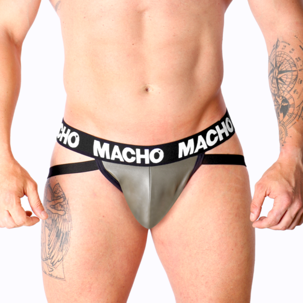 MACHO - MX27GR JOCK COURO CINZA BEGE S
