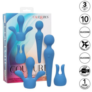 CALEXOTICS – COUTURE KIT VIBRADOR WAND 10 VIBRAÇÕES AZUL