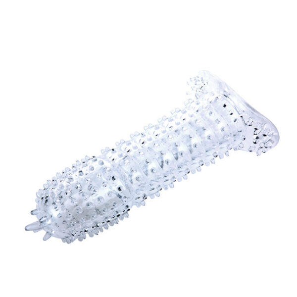 BAILE - BAINHA PARA PÉNIS COM PONTOS ESTIMULANTES TRANSPARENTE 14 CM - Image 4