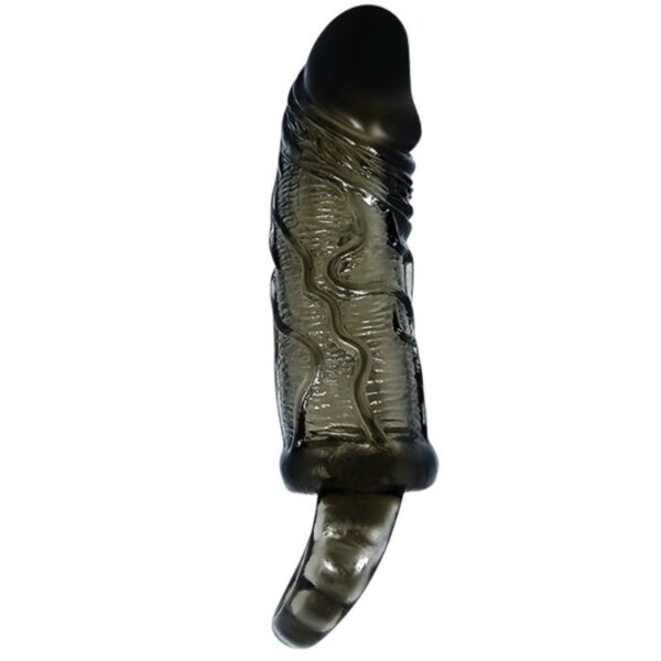 BAILE - CAPA EXTENSORA DE PÊNIS COM ALA PARA TESTÍCULOS PRETA 13.5 CM - Image 3