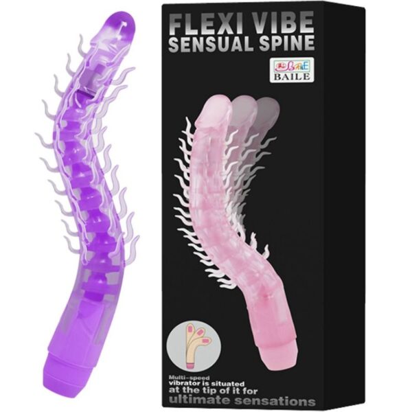 BAILE - FLEXI VIBE SENSUAL SPINE DILDO VIBRATÓRIO DOBRVEL LILAL 23.5 CM - Image 4