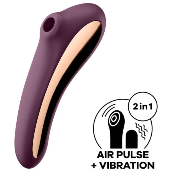SATISFYER - VIBRADOR DUAL KISS AIR PULSE VINHO TINTO - Image 3