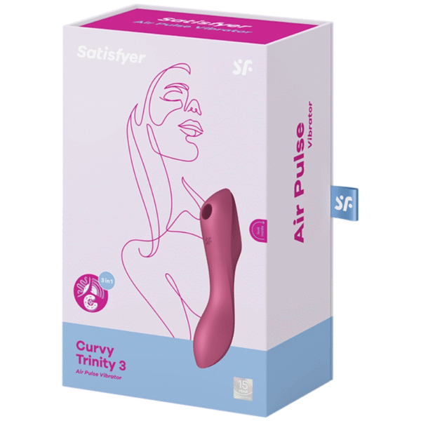 SATISFYER - VIBRADOR DE PULSO DE AR CURVY TRINITY 3 VERMELHO - Image 4