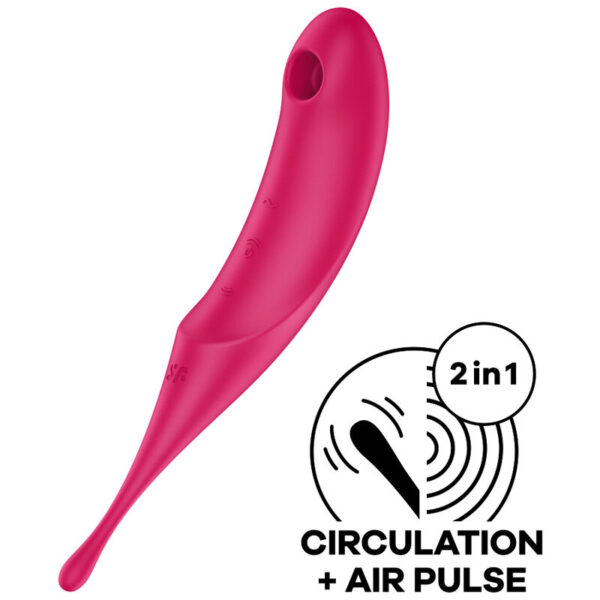 SATISFYER - ESTIMULADOR E VIBRADOR DE PULSO TWIRLING PRO AIR VERMELHO - Image 4