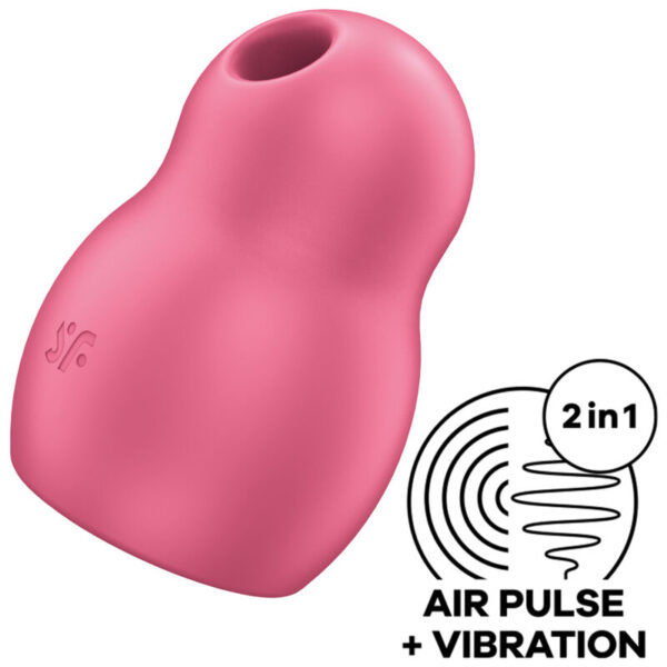 SATISFYER - PRO TO GO 1 ESTIMULADOR E VIBRADOR DE PULSO DE AR DUPLO VERMELHO - Image 5