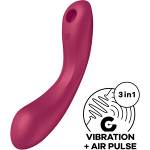 SATISFYER – CURVE TRINITY 1 AIR PULSE VIBRATION VERMELHO