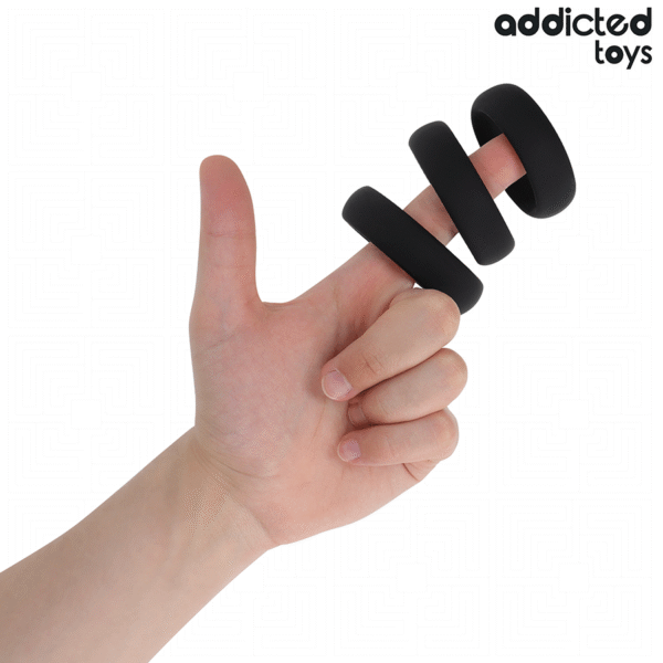 ADDICTED TOYS - CONJUNTO DE ANÉIS PLANOS DE SILICONE - Image 3