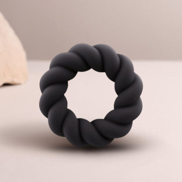 ROCKS-OFF - ANEL MASTURBADOR DE SILICONE PRETO TWIST - Image 3