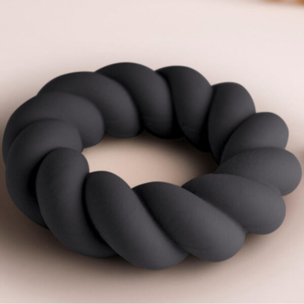 ROCKS-OFF - ANEL MASTURBADOR DE SILICONE PRETO TWIST - Image 4