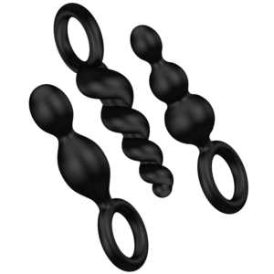 SATISFYER – CONJUNTO DE PLUGS ANAIS 3 PCS PRETO