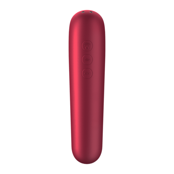 SATISFYER - VIBRADOR E SUCCIONADOR DUAL LOVE COM AR PULSADO VERMELHO - Image 4